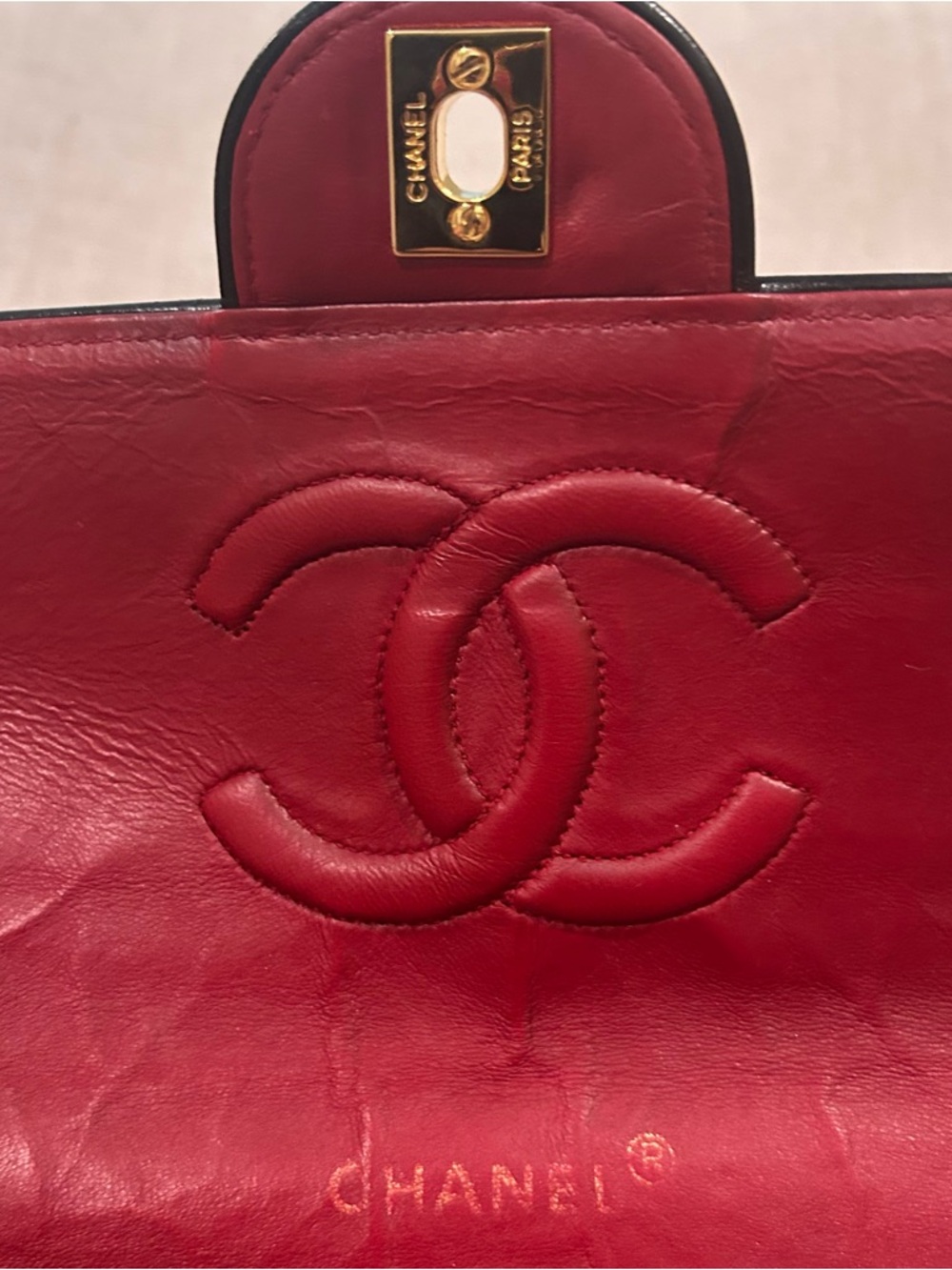 CHANEL Quilted Shoulder Flap Bag in Deep Red with Gold Hardware - Picture 8 of 16